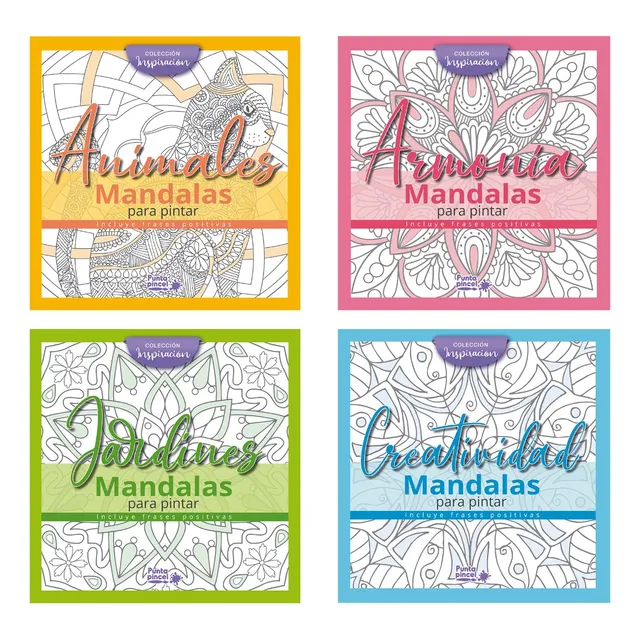 Libro Colorear Adultos :: Mandalas :: Pastel :: Set 4 Libros
