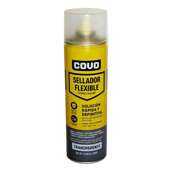 Sellador Flexible Impermeable Spray Transparente 300 Gr Covo