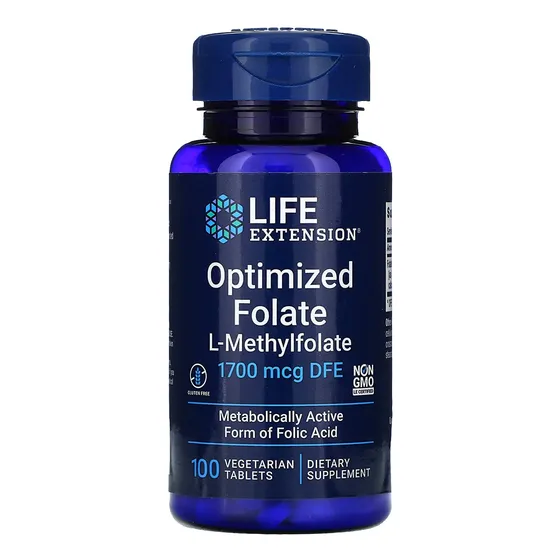 Folato L-metilfclato 10 De Supplement Life Extension Optimiz