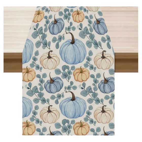 Buzz Camino Mesa Otoño Azul 72  Largo Rustico Para Comedor