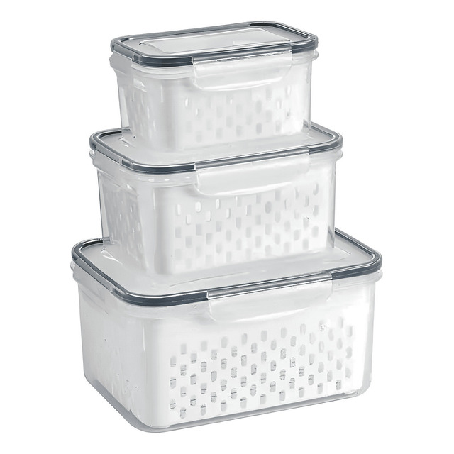Organizador Geladeira Alimentos Frutas Verduras Kit Com 3 Organizador Geladeira Alimentos Frutas Verduras Kit Com 3