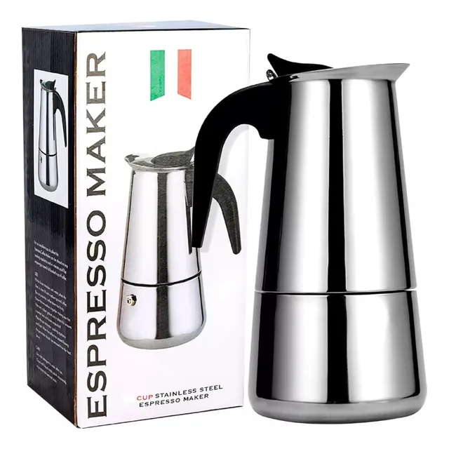 Cafetera Tipo Greca De Acero Inoxidable 9 Tazas