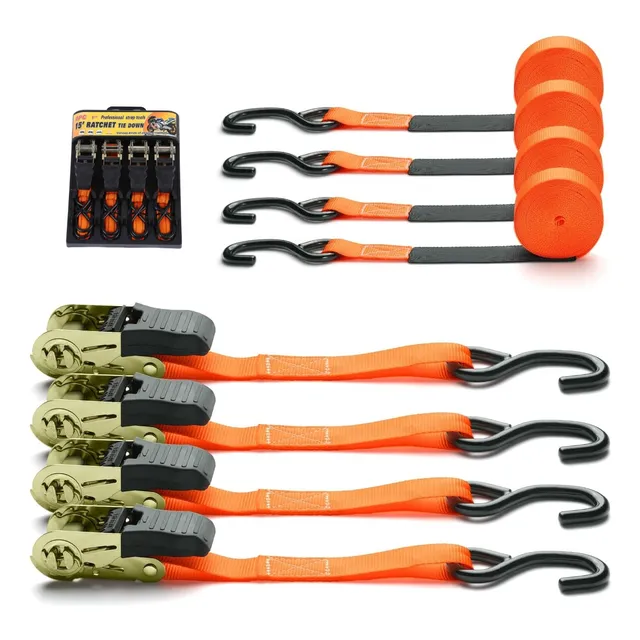 4 Eslingas Correas Tensor C/matraca Cinchos P/amarrar Cargar