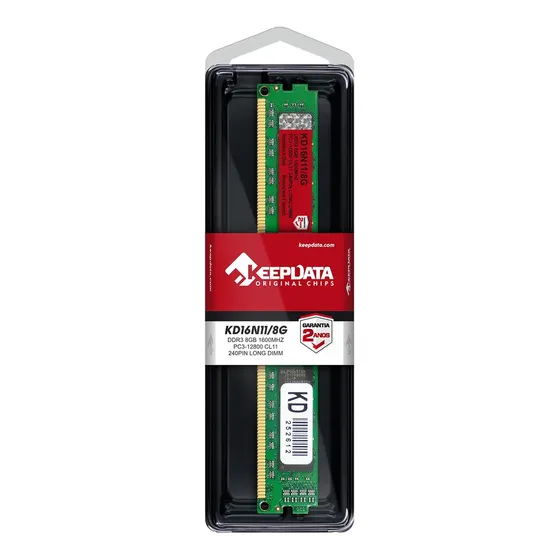 Memória RAM Desktop verde 8GB DDR3 Keepdata KD16N11 8G