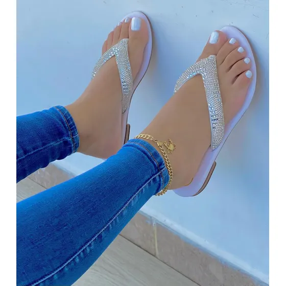 Sandalia Plana Princesa Brillantes