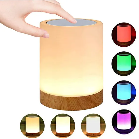 Lámpara De Mesa Mesita De Noche Con Sensor Táctil De Luz Noc