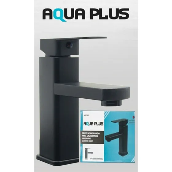 Llave Grifo Lavamanos Individual Monomando Mezcladora Negro