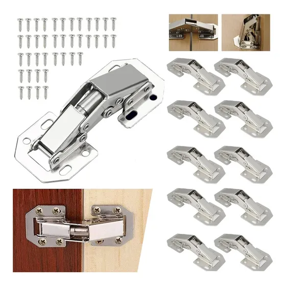 Set 10 Bisagras Bidimensional Oculta 90 Grados Con Tornillos