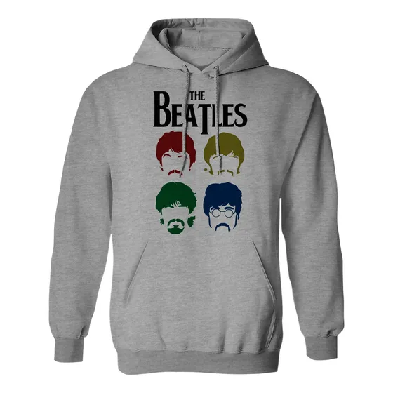 Sudadera Con Gorro Miembros The Beatles Caras Colores
