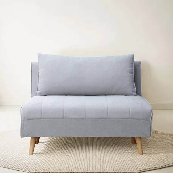 Sofa Cama Plaza Y Media Plegable Tela Patas De Madera