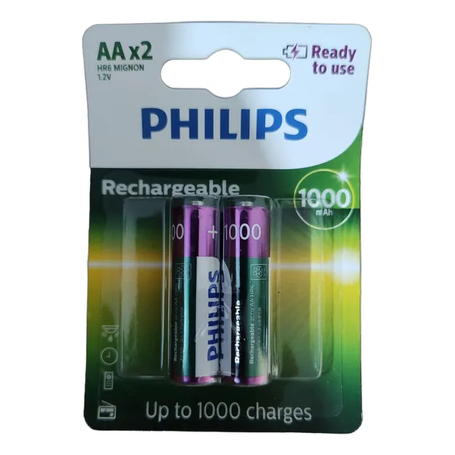 Pilas Recargables Aa Philips 1000mah - 1000 Recargas