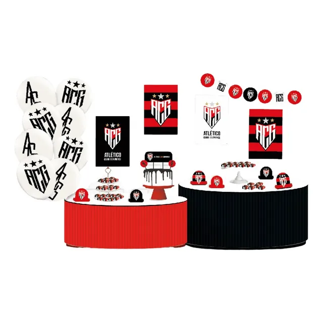 Kit Festa Pronta Decoração Futebol Atlético Goianense C/ 62