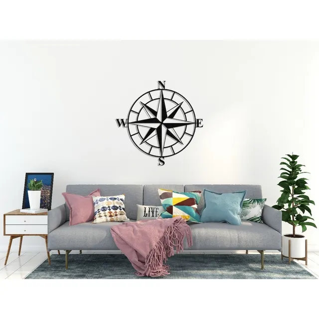Cuadro Rosa De Los Vientos Pared - Madera 30x30