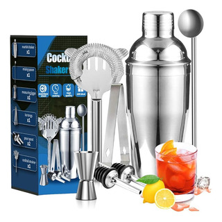 Set De Cóctel De Acero Inoxidable De 7 Piezas Con Soporte Set De Cóctel De Acero Inoxidable De 7 Piezas Con Soporte