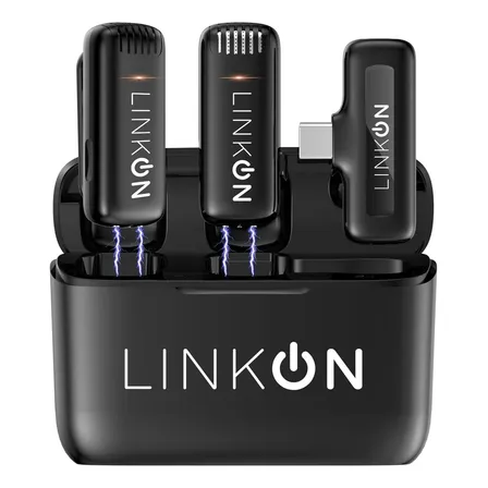 Microfono Inalambrico Solapa Lavalier Linkon Pro + Estuche Color Entrada USB C