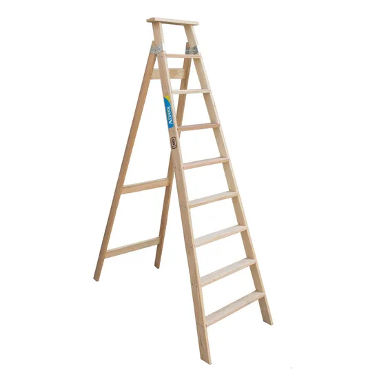 Escalera Familiar De Madera 9 Escalones Alpina Color Marrón claro EFS-9