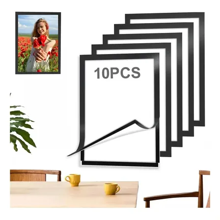 Pack 10 Marcos Para Fotos A4 Magnéticos Beige Liso