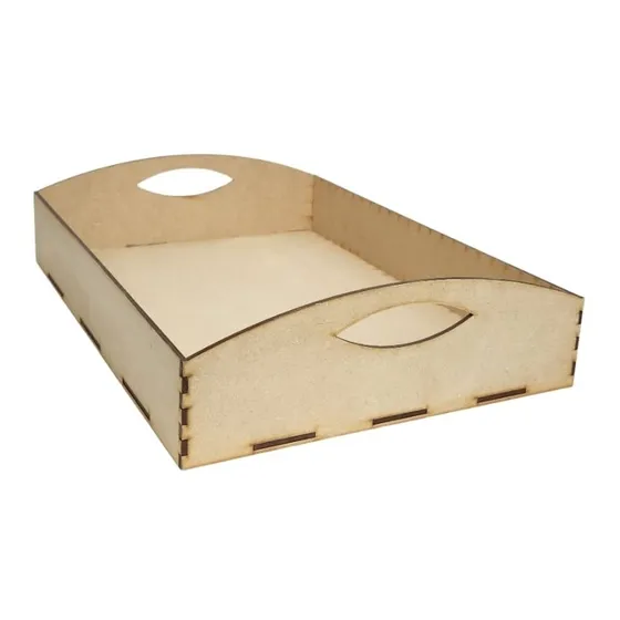 Charola De Servicio 36x26x8.5 Madera Mdf 3mm. 