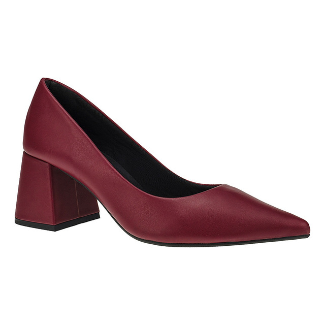 Scarpin Feminino Salto Grosso Bico Fino Linha Confort 18.000 Scarpin Feminino Salto Grosso Bico Fino Linha Confort 18.000