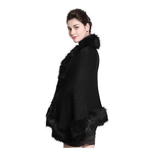 Chal Con Estola De Pelo Sintetico Para Bodas De Invierno