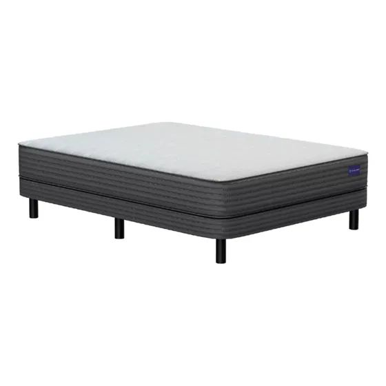 Sommier Y Colchón Indie 2 Plazas 140x190 La Espumeria Color Blanco Y Negro