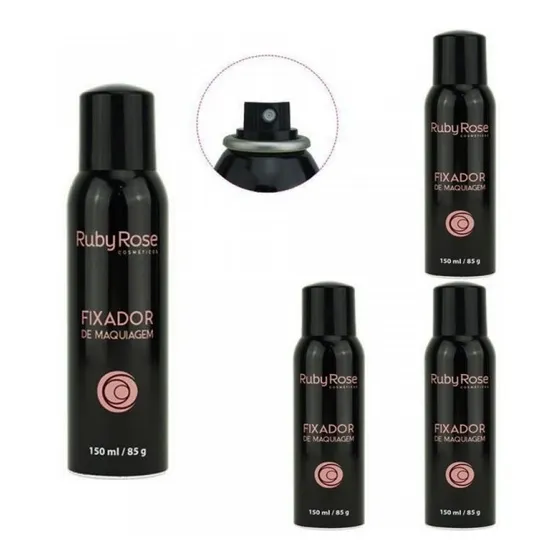 Spray Fixador De Maquiagem Aerosol Ruby Rose 150ml