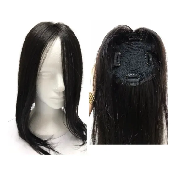Prótese Capilar Topo Cabeça Liso 65cm 110gr Castanho Natural