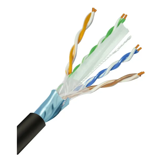 Obina De Cable Ftp Cat6 100% Cobre/ 305 Mts/negro/ Exterior