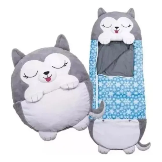 Happy Napper 2 En 1 Almohada Y Saco De Dormir Perro Husky