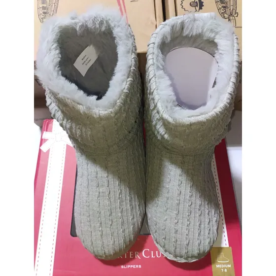 Pantuflas Tipo Botas, Forro De Piel Sintetica Charter Club 
