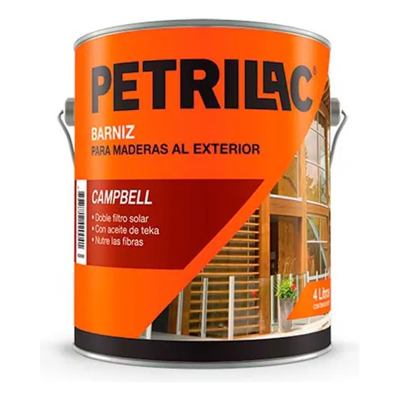 Barniz Marino Petrilac Campbell 1 Lts Gema Pintureria Acabado Brillante Color Natural