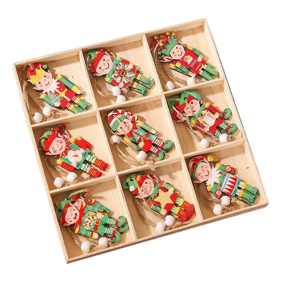 * 18 Uds. Colgantes De Madera For Navidad, Decoraciones Para