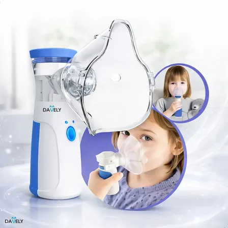 Nebulizador Ultrassônico Portátil Davely Sem Fio Usb Para Crianças E Adultos Branco 127/220v