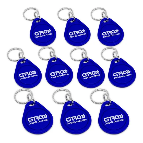 100 Chaveiro Tag Proximidade Rfid 125 Khz Citrox Ppa Cx-7402 Cor Azul