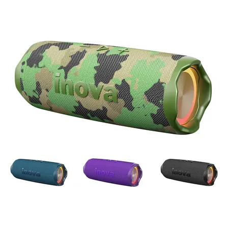 Caixa De Som Portatil Inova Caixinha Com Rgb Tws Recarregável Subwoofer, Potente Caixas Bluetooth Ideal Festas Ao Ar Livre E Uso Diário, Camouflage