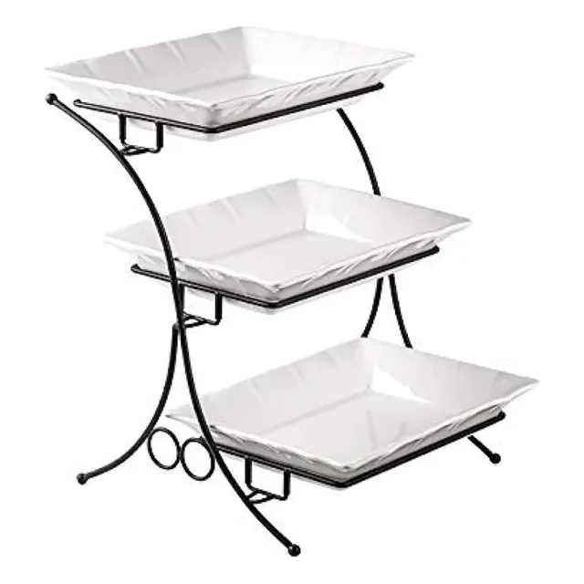 Juego De Horno De Porcelana Con Soporte De 3 Niveles