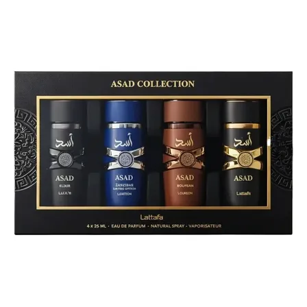 Kit Perfume Arabe Asad Collection Masculino 4 Unidades Miniaturas Perfume Original
