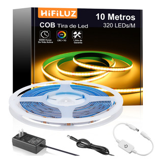 Hifiluz Tiras De Led Cob 10m Tira Led Neon Flexible Cortable 24v Con Fuente De Alimentación,regulable Cob Luces Led Interior 320 Leds/m Ultra-brillante Para Decoración De Armarios De Habitaciones Etc Hifiluz Tiras De Led Cob 10m Tira Led Neon Flexible Cortable 24v Con Fuente De Alimentación,regulable Cob Luces Led Interior 320 Leds/m Ultra-brillante Para Decoración De Armarios De Habitaciones Etc