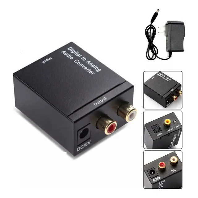Conversor Audio Toslink Optico Digital Coaxial A Rca Analogo Marinshop Convertidor De Audio Digital A Analógico Fibra Optica Toslink