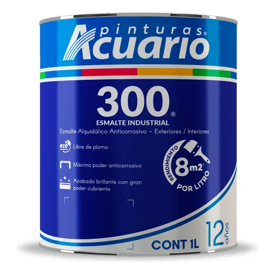 Acuario 300 E S M A L T E Industrial Alquidálico 8m2 1 L