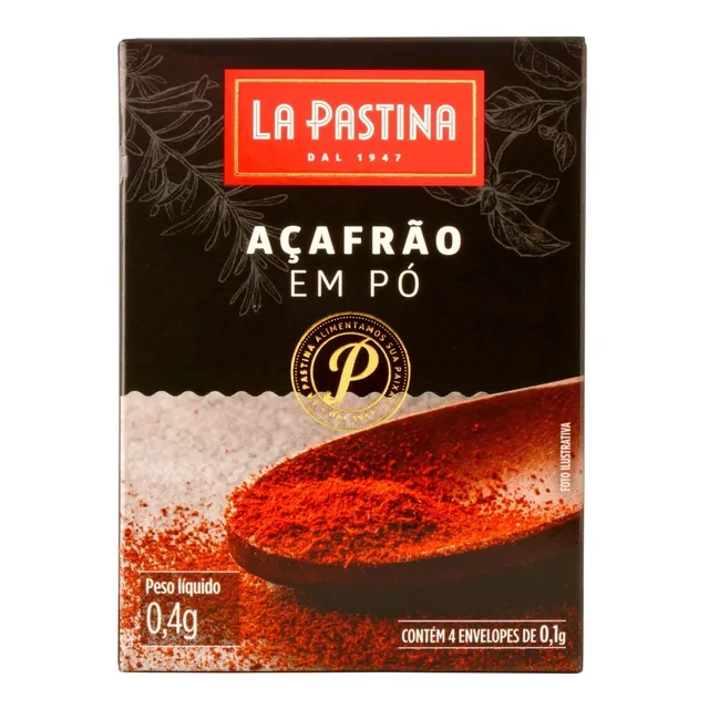 Açafrão Em Pó La Pastina Espanha 0,4g - 4 Envelopes De 0,1g