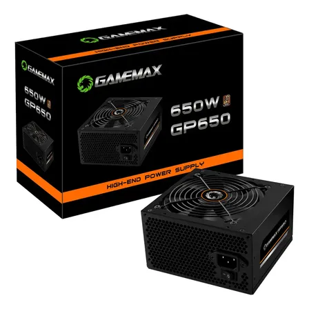 Fonte Alimentacao Preta 650w Gamemax Gp650 80 Plus Bronze Cor Preto