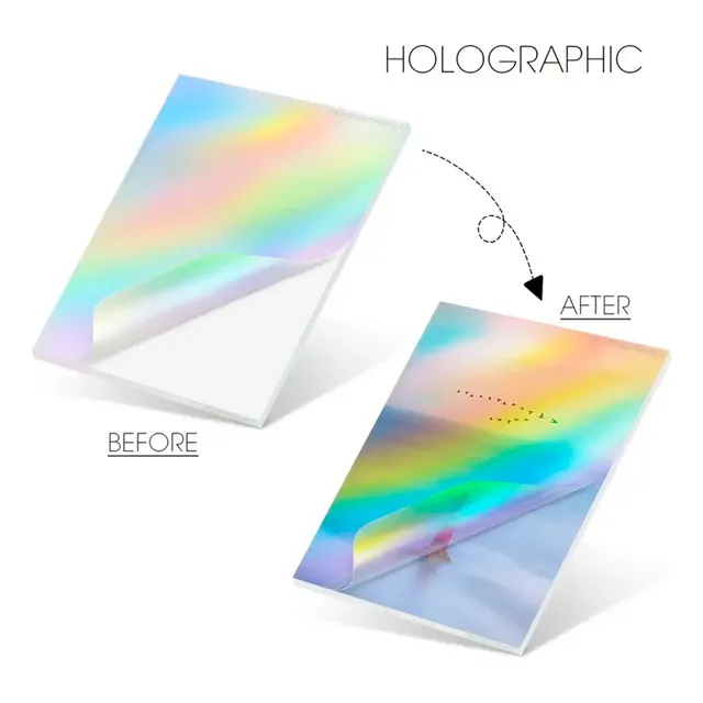 Papel Adhesivo Holográfico Laminador A4 X20 Hojas