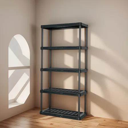 Estante De Plástico Pretul De 5 Repisas Color Negro