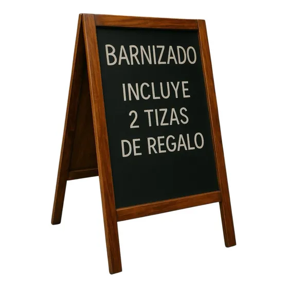 Pizarrón Vereda Doble Hoja 120 X 60 Cm Barnizado +2 Tizas