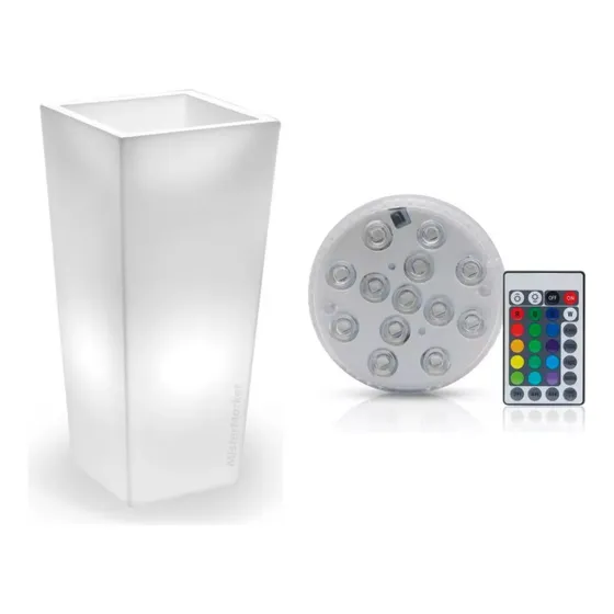 Maceta Piramidal Luminosa 55cm + Iluminación Led Rgb Rayun