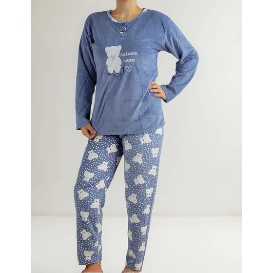 Pijama Mujer Micropolar. Flamengo. Dos Botones