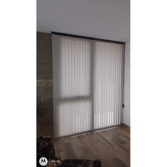 Cortinas Bandas Verticales Rustica Lino 2.2x2.2 Crema