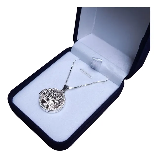 Relicario Collar Mujer Arbol De La Vida Circones Y Plata 925