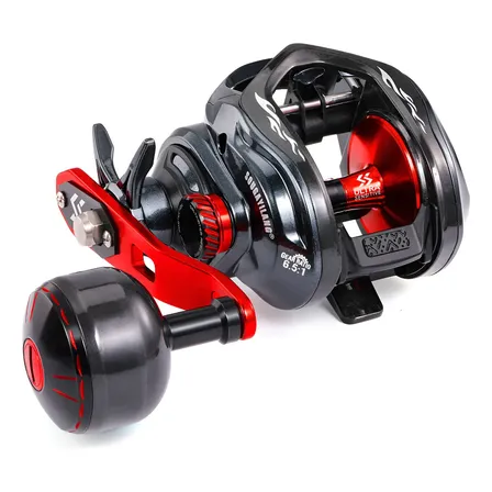 Carretilha Sougayilang 400 Série Drag 16kg 280g Em Carbono Cor Cinza-escuro Lado Da Manivela Esquerdo